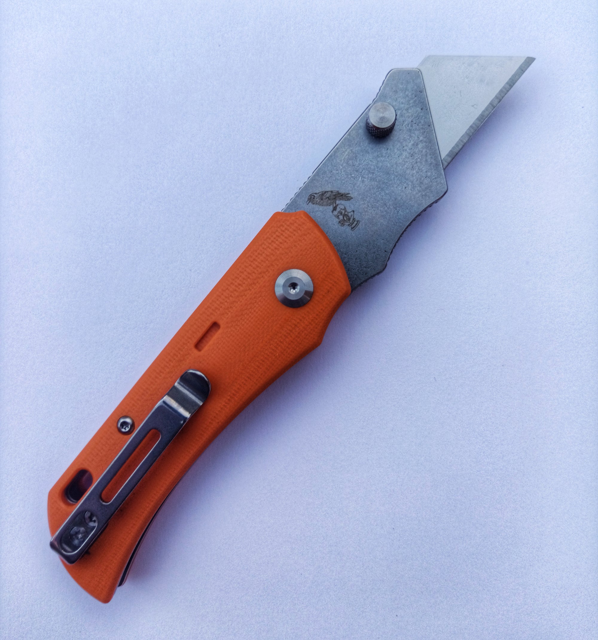 Twisted Assisted PALLAS Utility Knife – G10 Orange (Supplied with 5 Sheffield Blades)