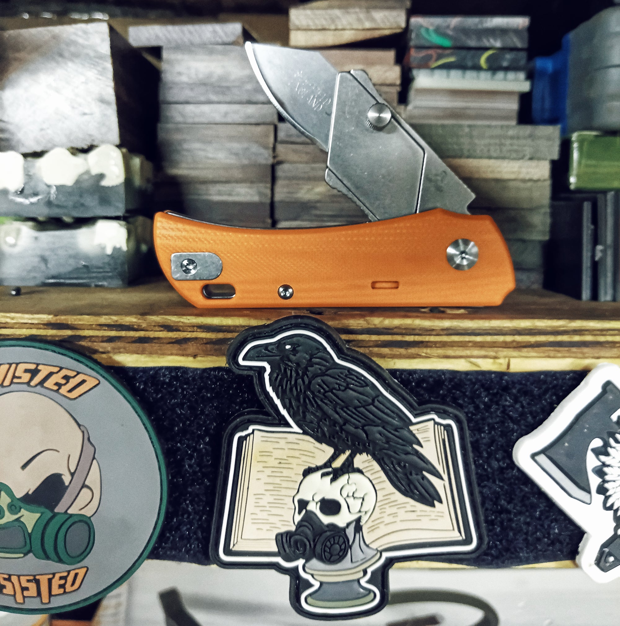 Twisted Assisted PALLAS Utility Knife – G10 Orange (Blade Not Included)