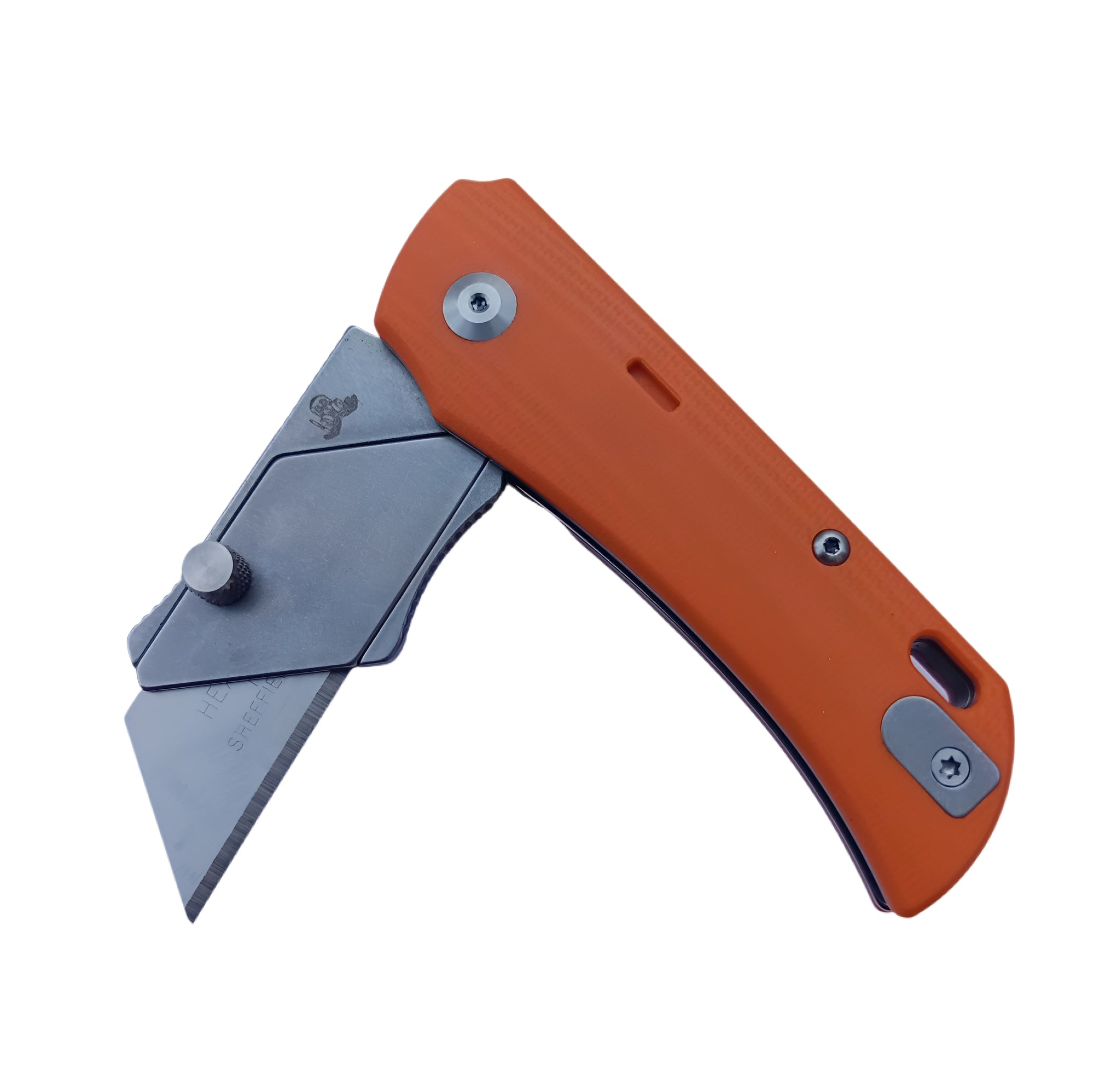 Twisted Assisted PALLAS Utility Knife – G10 Orange (Supplied with 5 Sheffield Blades)