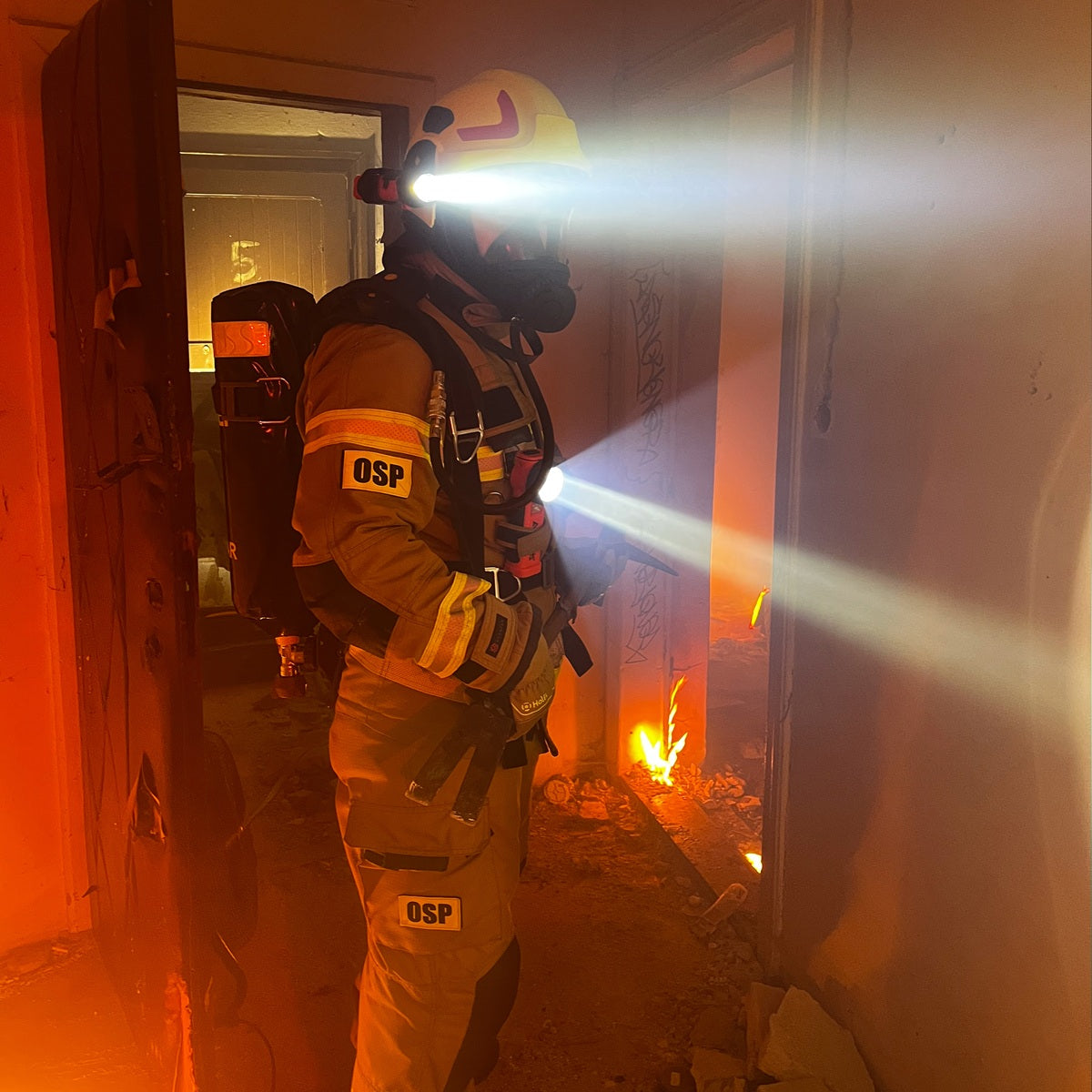 M-Fire Guardian XR mounted on firefighter kit