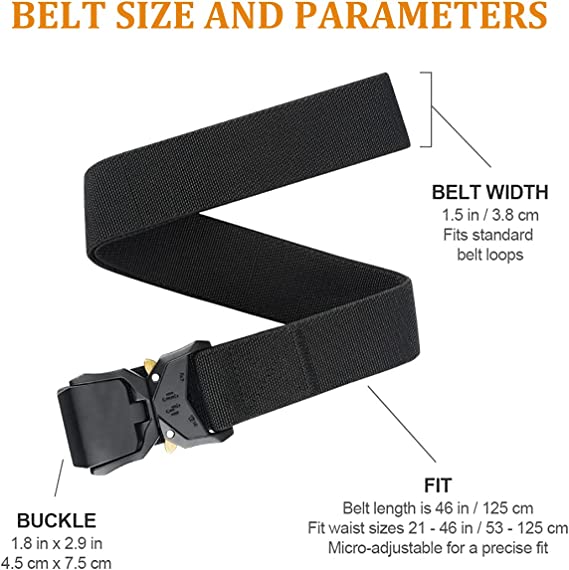 AMIPH 2 Pcs Men's Tactical Belt, 1.5 In Heavy Duty Military Style Buckle Belt, Men